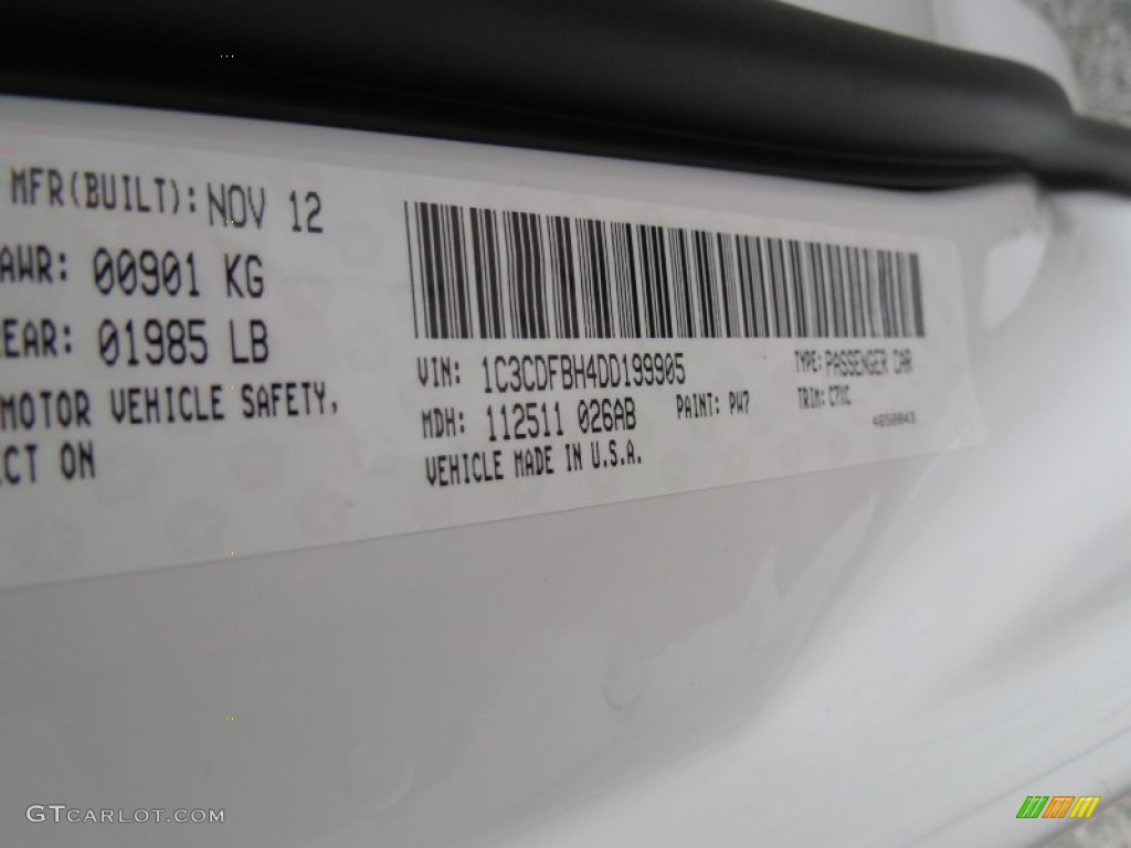 2013 Dart Rallye - Bright White / Black/Ruby Red photo #19