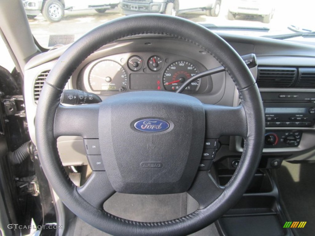 2010 Ford Ranger XLT SuperCab 4x4 Medium Dark Flint Steering Wheel Photo #75667521