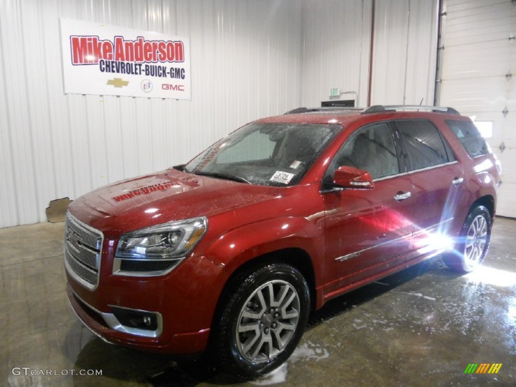 2013 Acadia Denali - Crystal Red Tintcoat / Cocoa Dune photo #1