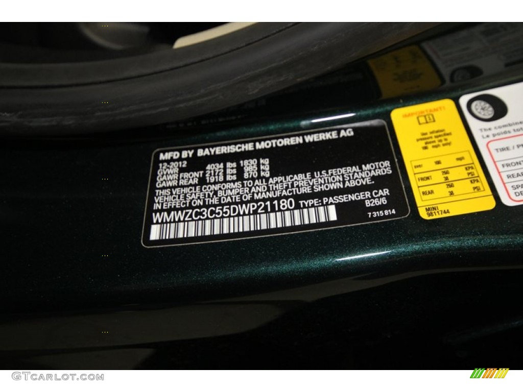 2013 Cooper Color Code B26 for Oxford Green Metallic Photo #75671950