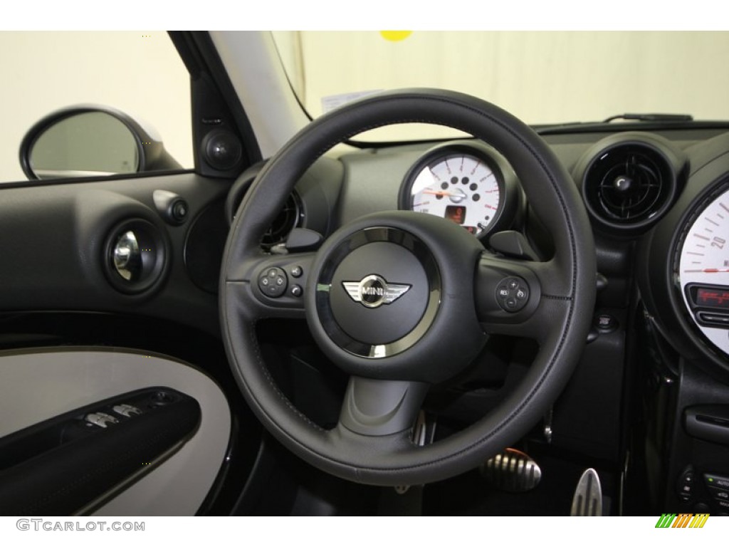 2013 Mini Cooper S Countryman Polar Beige Gravity Leather Steering Wheel Photo #75672261