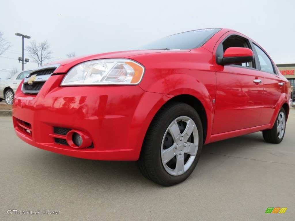 Victory Red 2009 Chevrolet Aveo LT Sedan Exterior Photo #75672294