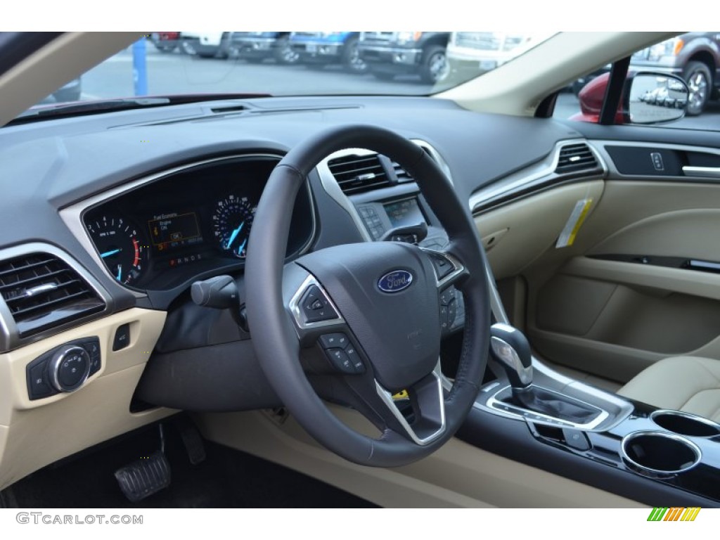 2013 Ford Fusion SE 2.0 EcoBoost Dune Dashboard Photo #75672508