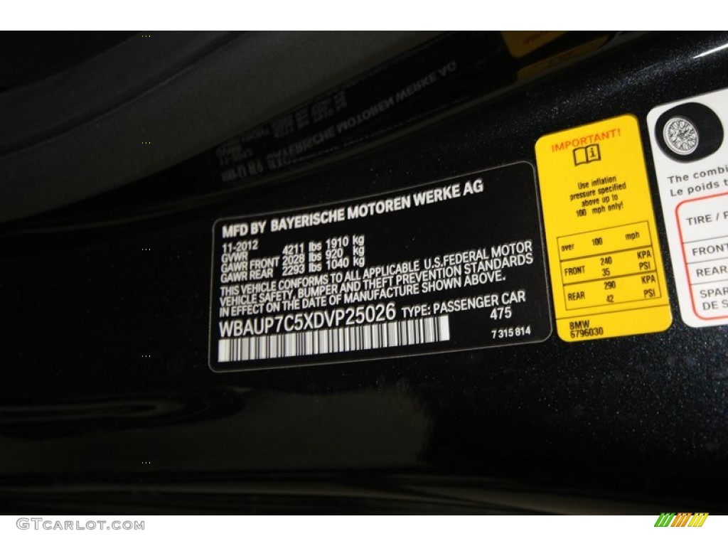 2013 1 Series 128i Coupe - Black Sapphire Metallic / Black photo #10