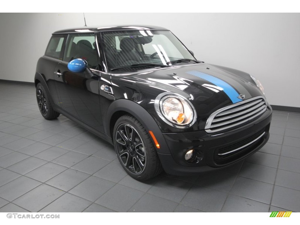 2013 Cooper Hardtop Bayswater Package - Midnight Black Metallic / Bayswater Punch Rocklike Anthracite Leather photo #1
