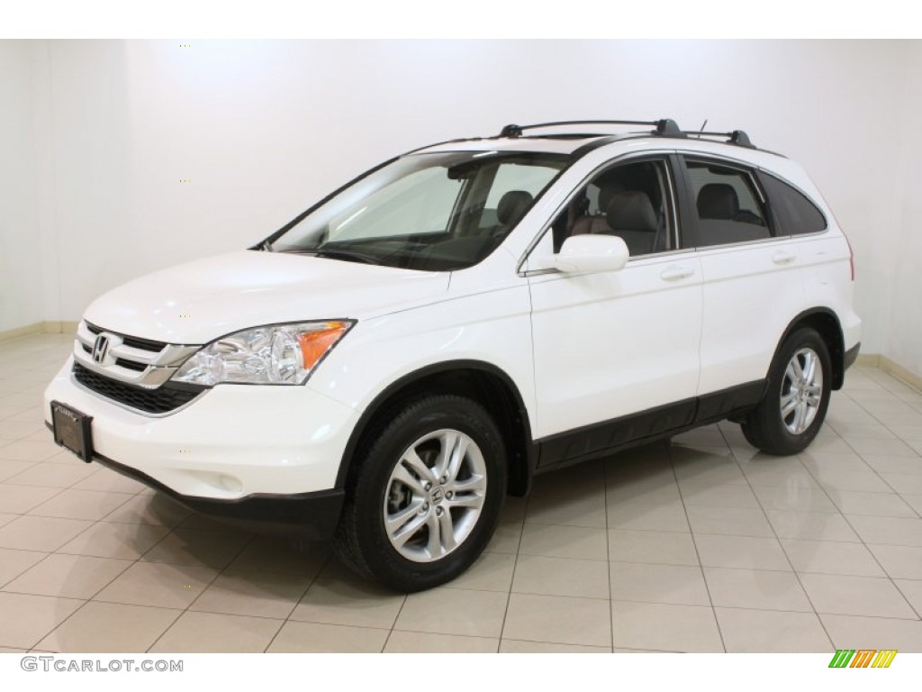 2010 CR-V EX-L AWD - Taffeta White / Gray photo #3