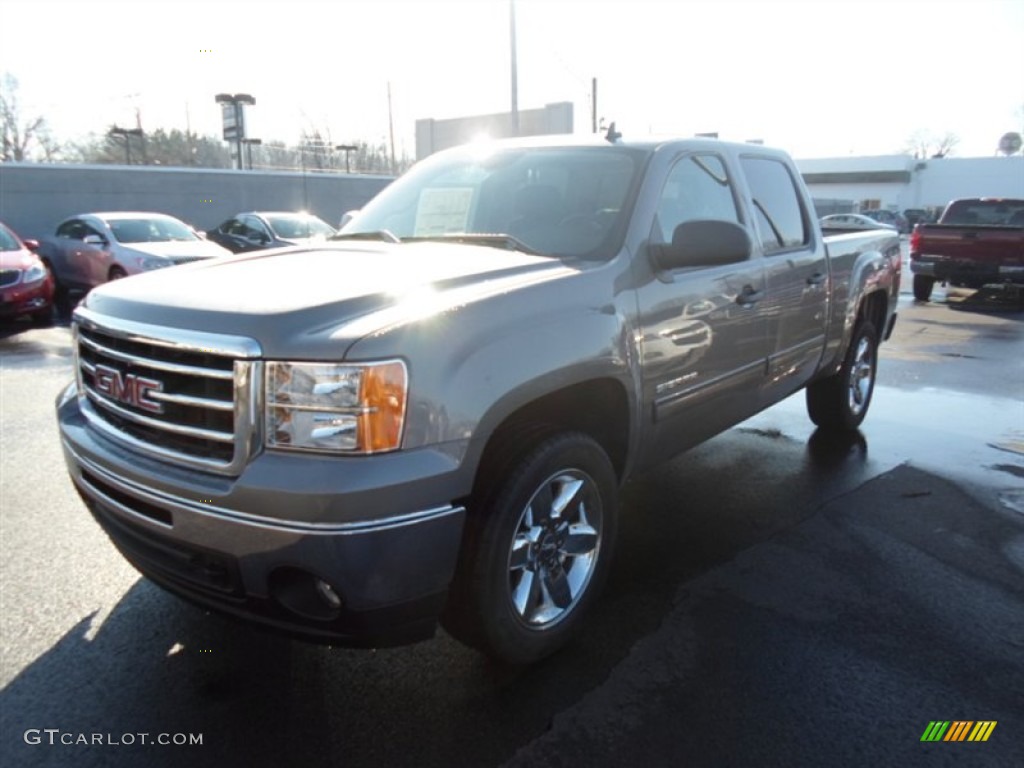 2013 Sierra 1500 SLE Crew Cab 4x4 - Steel Gray Metallic / Ebony photo #1