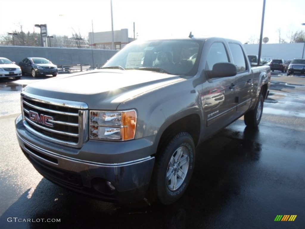 2013 Sierra 1500 SLE Crew Cab 4x4 - Steel Gray Metallic / Ebony photo #1