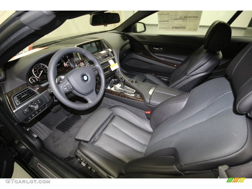 Black Interior 2013 BMW 6 Series 650i Convertible Photo #75680724