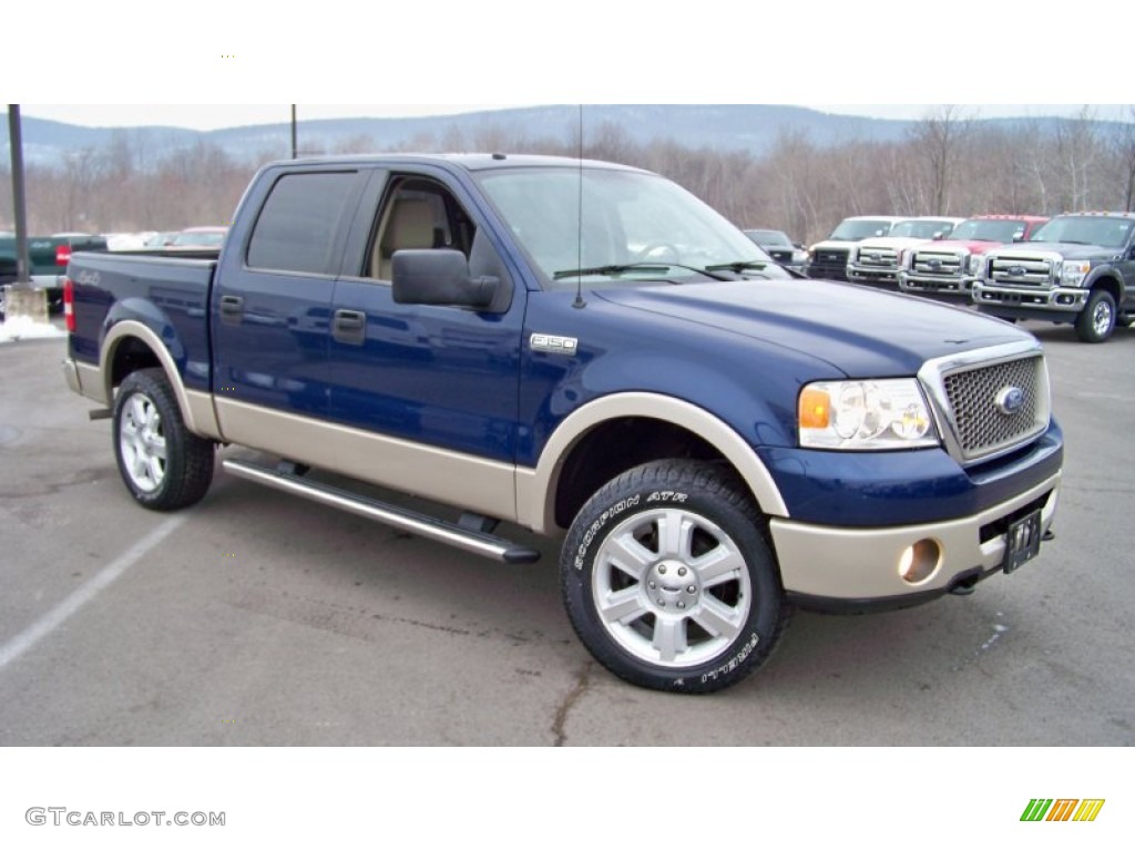 Dark Blue Pearl Metallic 2007 Ford F150 Lariat SuperCrew 4x4 Exterior Photo #75681273