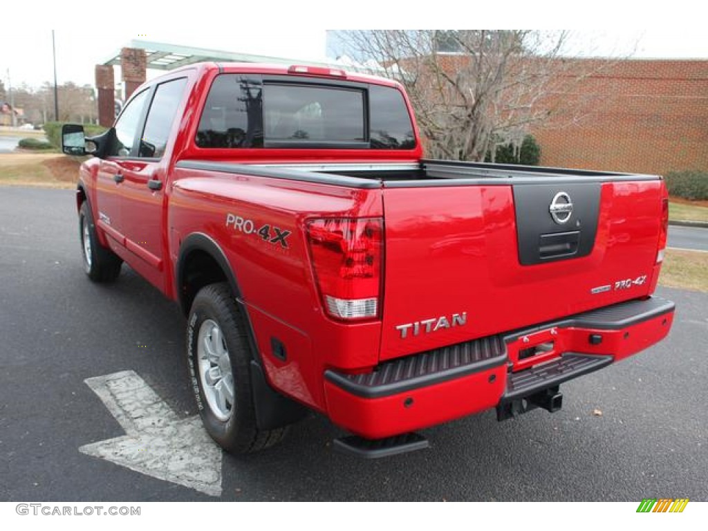 Red Alert 2012 Nissan Titan Pro-4X Crew Cab 4x4 Exterior Photo #75683482