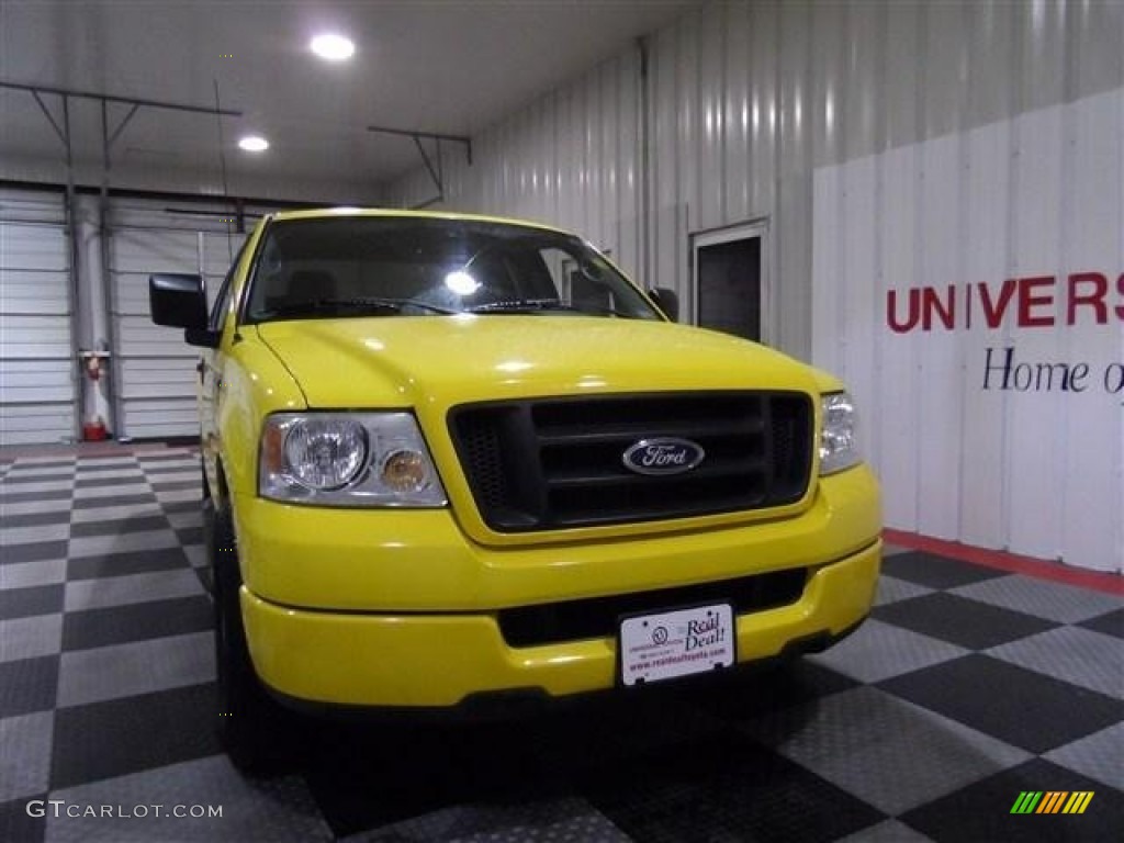 2004 F150 STX SuperCab - Blazing Yellow / Medium/Dark Flint photo #2