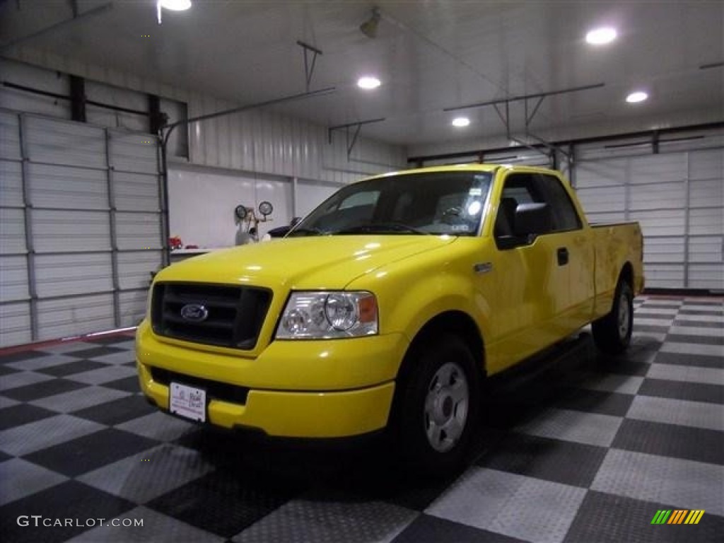 2004 F150 STX SuperCab - Blazing Yellow / Medium/Dark Flint photo #3