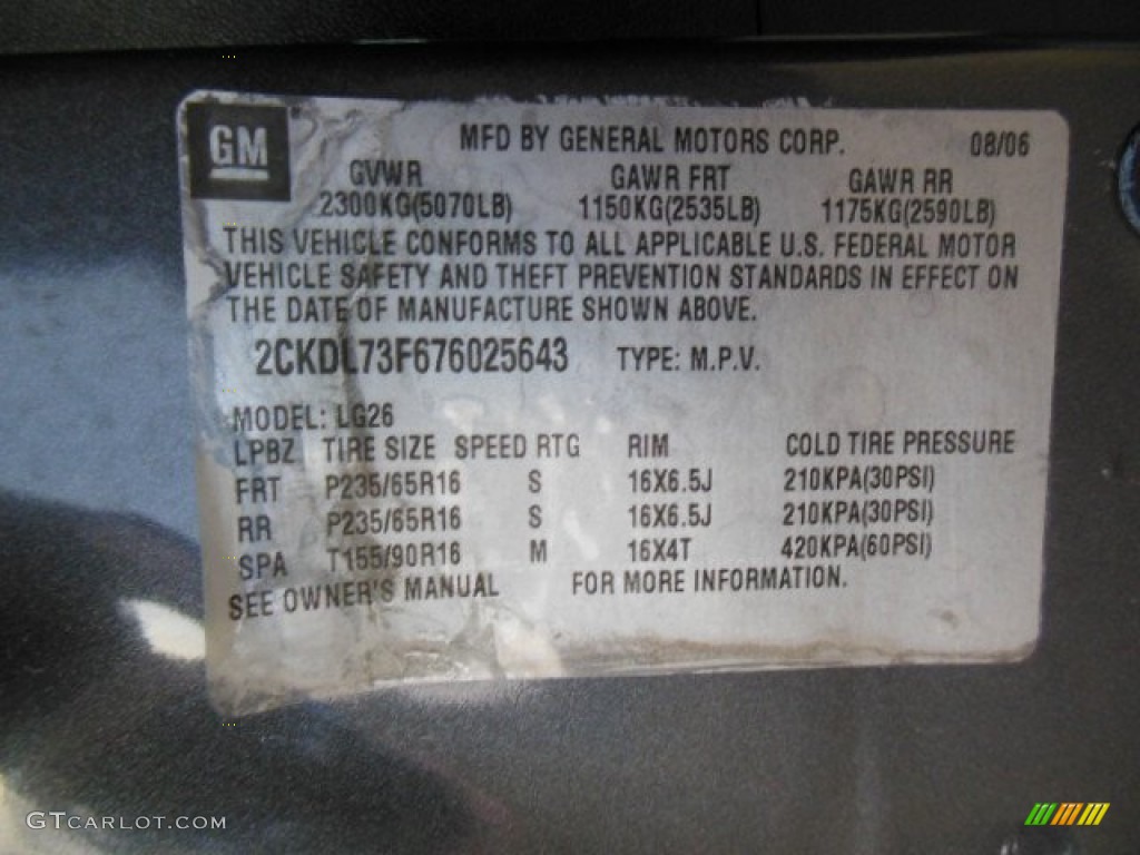 2007 Torrent AWD - Granite Grey Metallic / Ebony photo #25