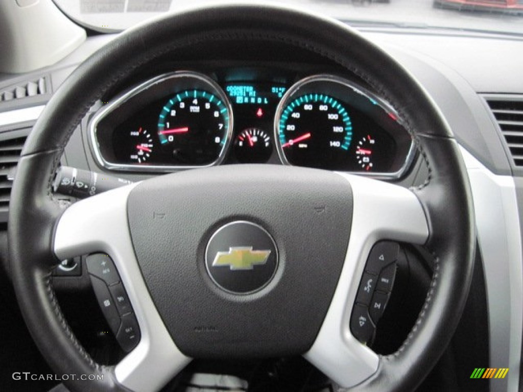 2012 Chevrolet Traverse LT AWD Ebony Steering Wheel Photo #75685522