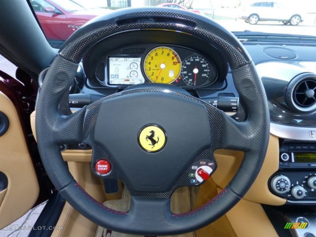 2008 Ferrari 599 GTB Fiorano F1 Beige Steering Wheel Photo #75685809