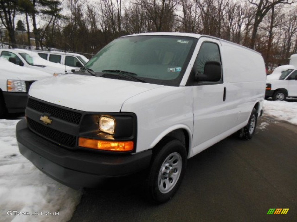 Summit White 2013 Chevrolet Express 1500 Cargo Van Exterior Photo #75688209