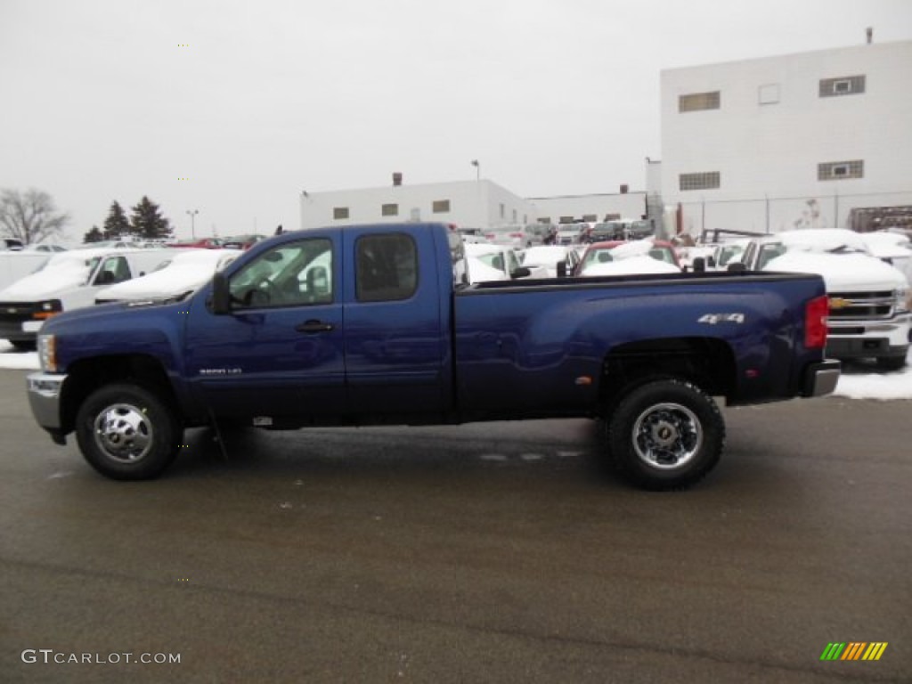 2013 Silverado 3500HD LT Extended Cab 4x4 Dually - Blue Topaz Metallic / Ebony photo #1