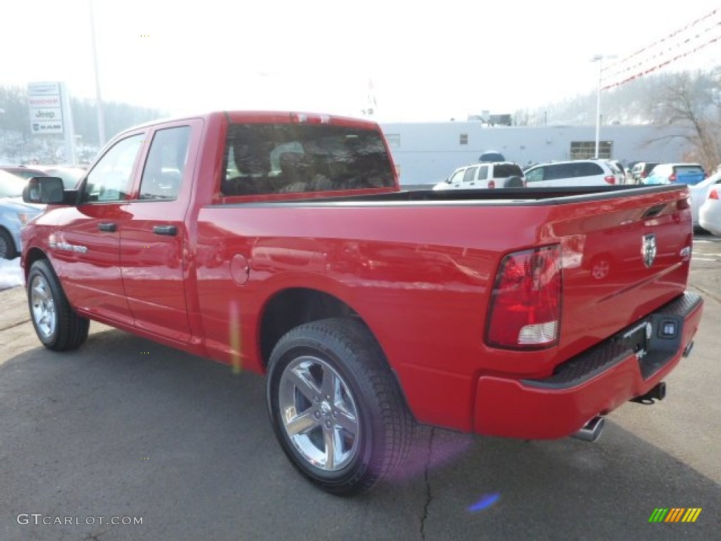 2012 Ram 1500 Express Quad Cab 4x4 - Flame Red / Dark Slate Gray/Medium Graystone photo #3