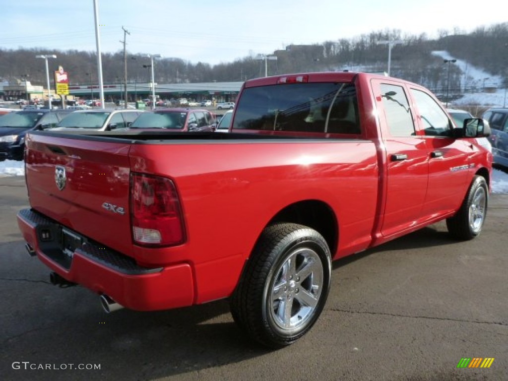 2012 Ram 1500 Express Quad Cab 4x4 - Flame Red / Dark Slate Gray/Medium Graystone photo #5