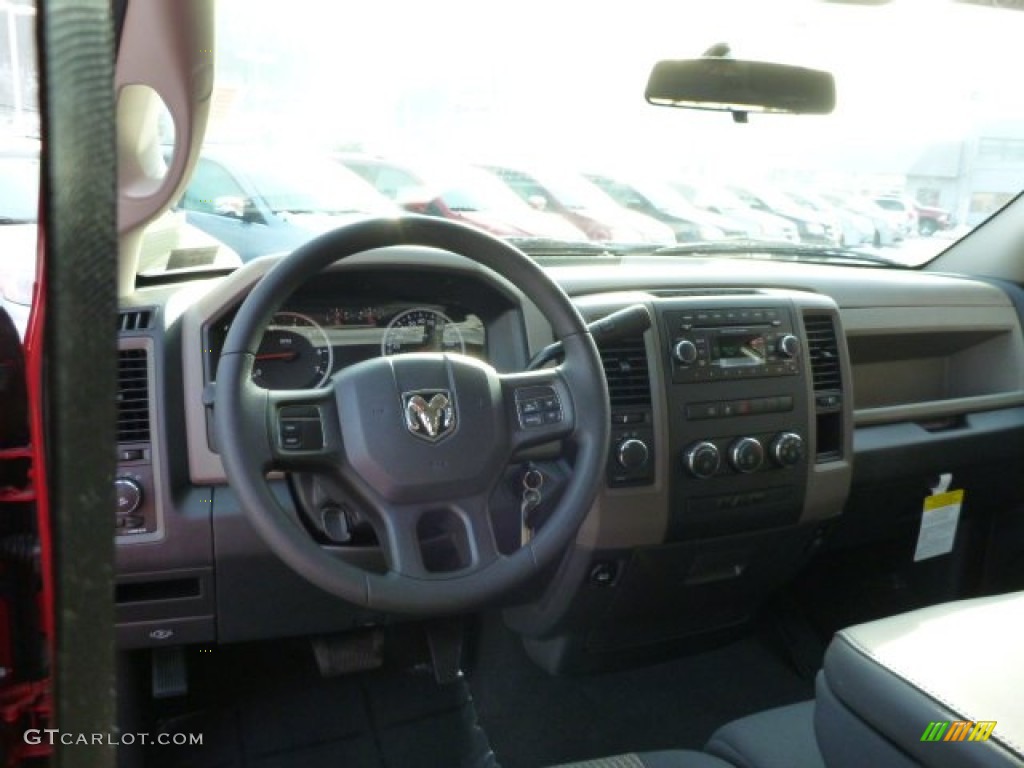 2012 Ram 1500 Express Quad Cab 4x4 - Flame Red / Dark Slate Gray/Medium Graystone photo #12