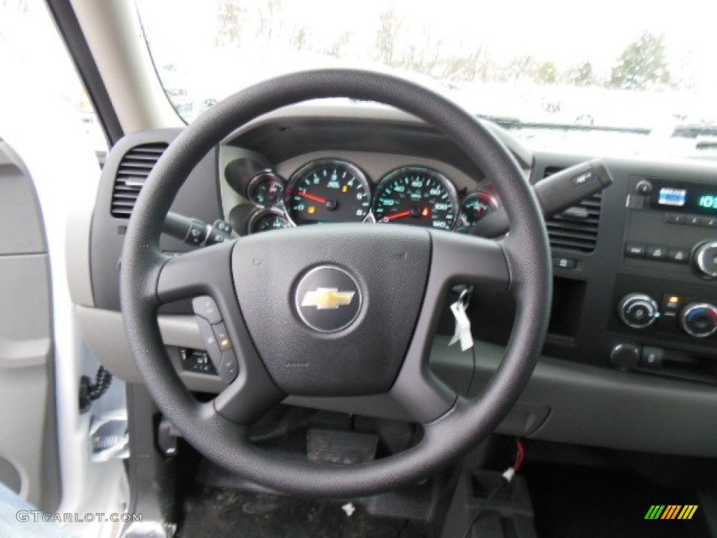 2013 Chevrolet Silverado 3500HD WT Regular Cab 4x4 Plow Truck Dark Titanium Steering Wheel Photo #75689475