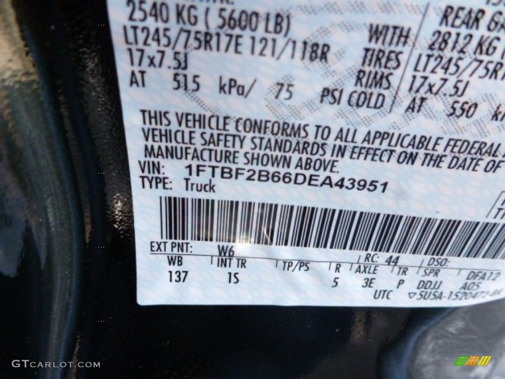 2013 F250 Super Duty Color Code W6 for Green Gem Metallic Photo #75689796