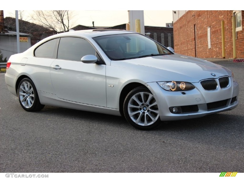 2008 3 Series 335xi Coupe - Titanium Silver Metallic / Coral Red/Black photo #2