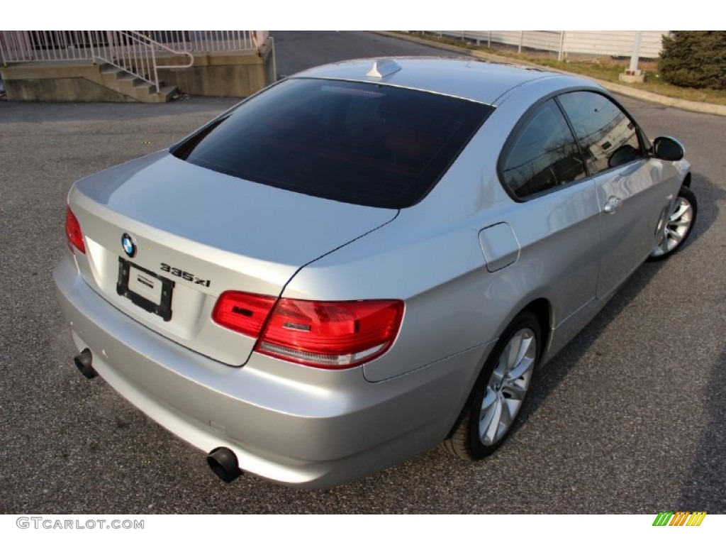 2008 3 Series 335xi Coupe - Titanium Silver Metallic / Coral Red/Black photo #46