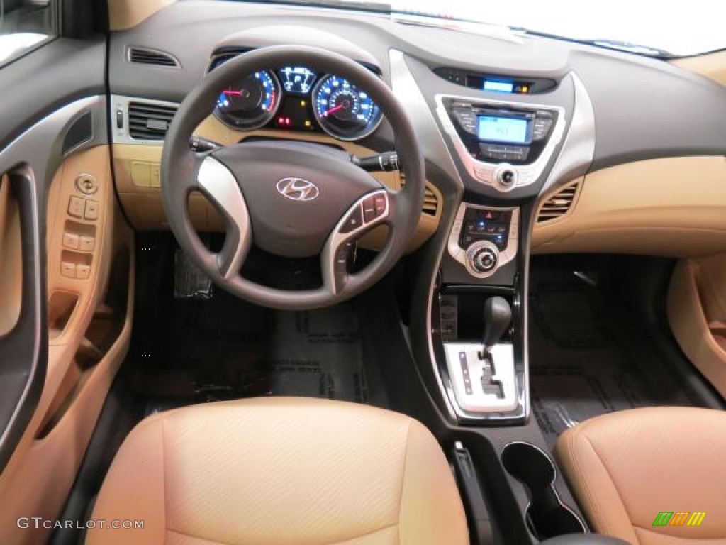 2011 Elantra GLS - Polar White / Beige photo #5
