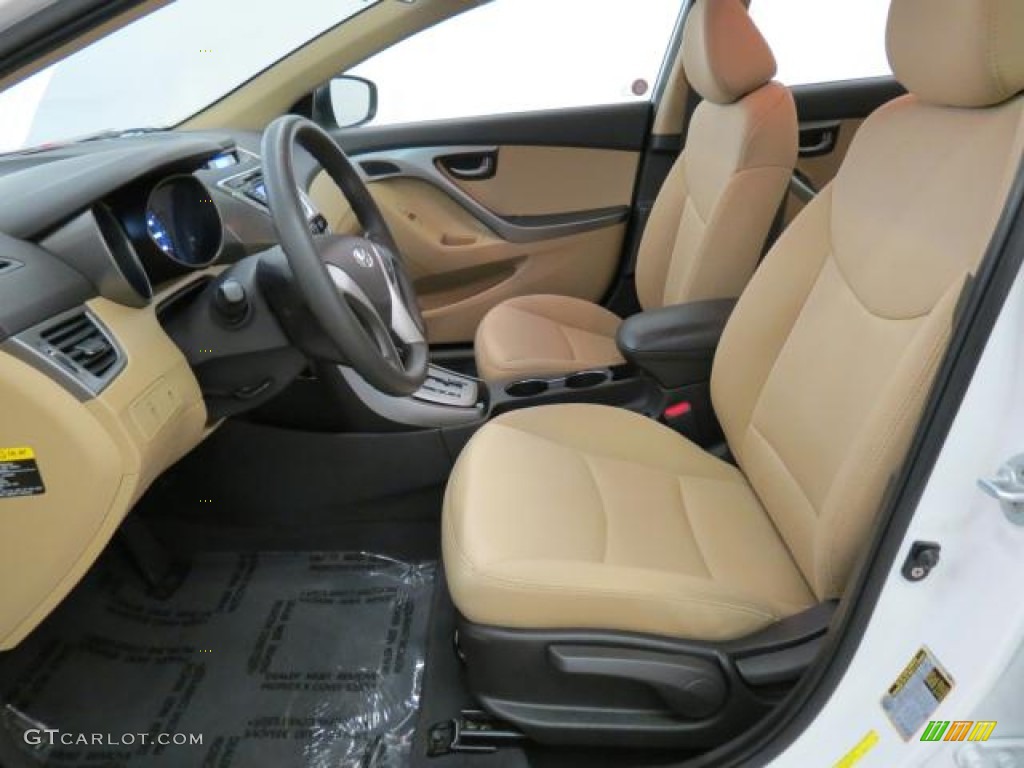 2011 Elantra GLS - Polar White / Beige photo #8
