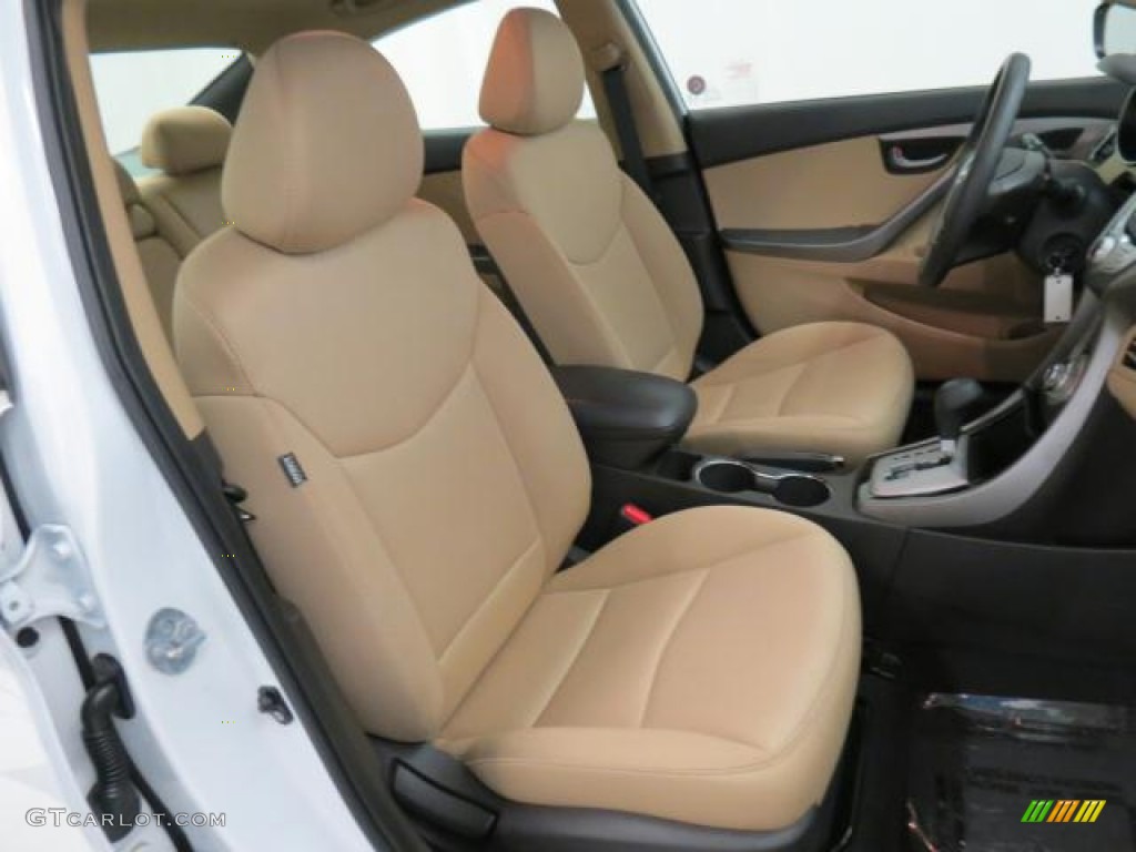 2011 Elantra GLS - Polar White / Beige photo #20