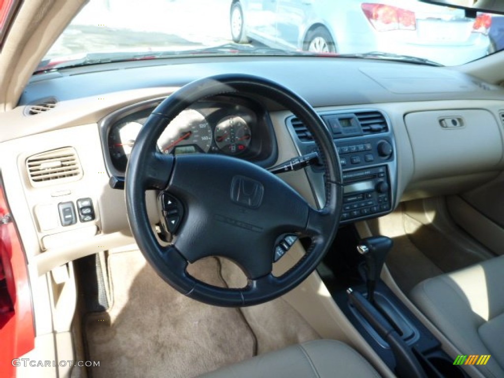 2002 Honda Accord EX Coupe Ivory Dashboard Photo #75695001