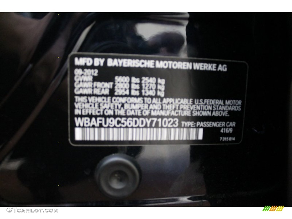 2013 5 Series Color Code 416 for Carbon Black Metallic Photo #75701271