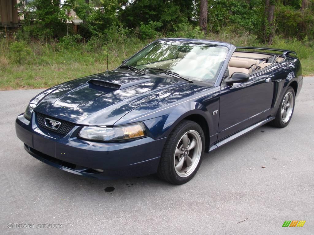 2003 Mustang GT Convertible - True Blue Metallic / Medium Parchment photo #1