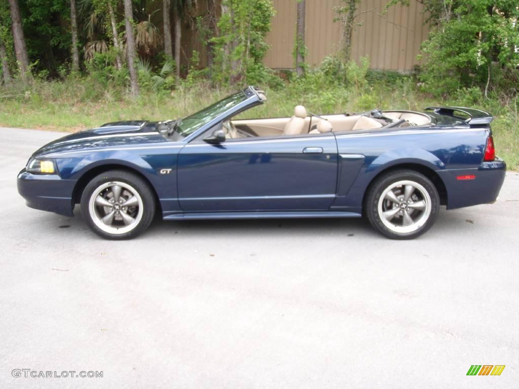 2003 Mustang GT Convertible - True Blue Metallic / Medium Parchment photo #7