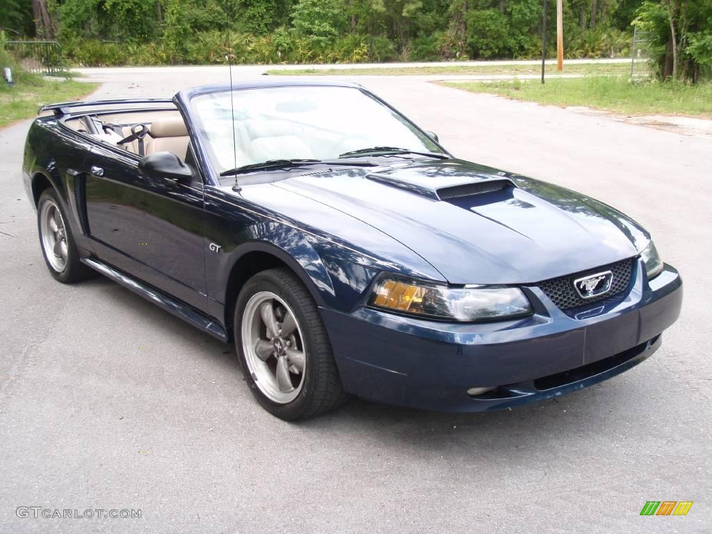 2003 Mustang GT Convertible - True Blue Metallic / Medium Parchment photo #8