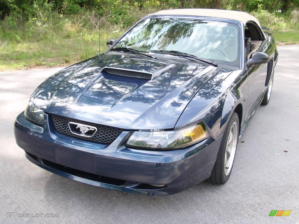 2003 Mustang GT Convertible - True Blue Metallic / Medium Parchment photo #14