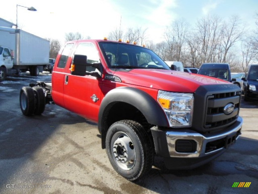 Vermillion Red 2013 Ford F550 Super Duty XL SuperCab 4x4 Chassis Exterior Photo #75703335