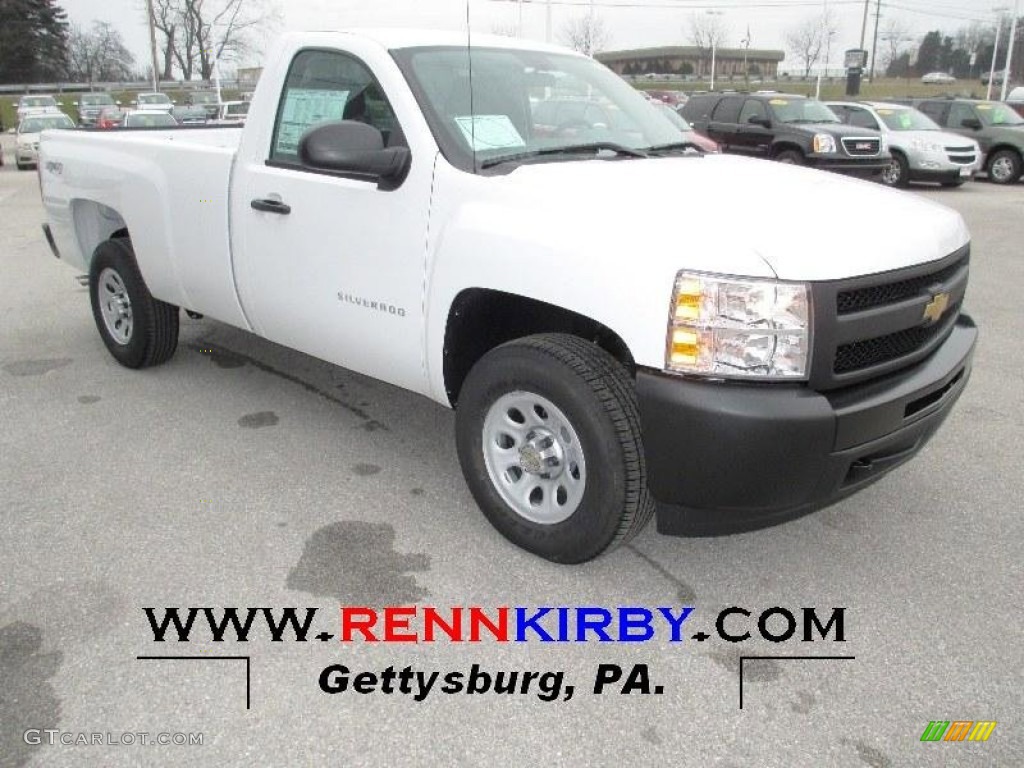 2013 Silverado 1500 Work Truck Regular Cab 4x4 - Summit White / Ebony photo #1