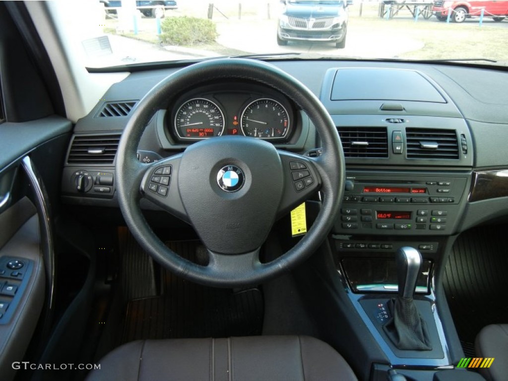 2007 BMW X3 3.0si Tobacco Steering Wheel Photo #75705256