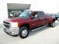 2013 Deep Ruby Metallic Chevrolet Silverado 3500HD LT Crew Cab 4x4 Dually  photo #10