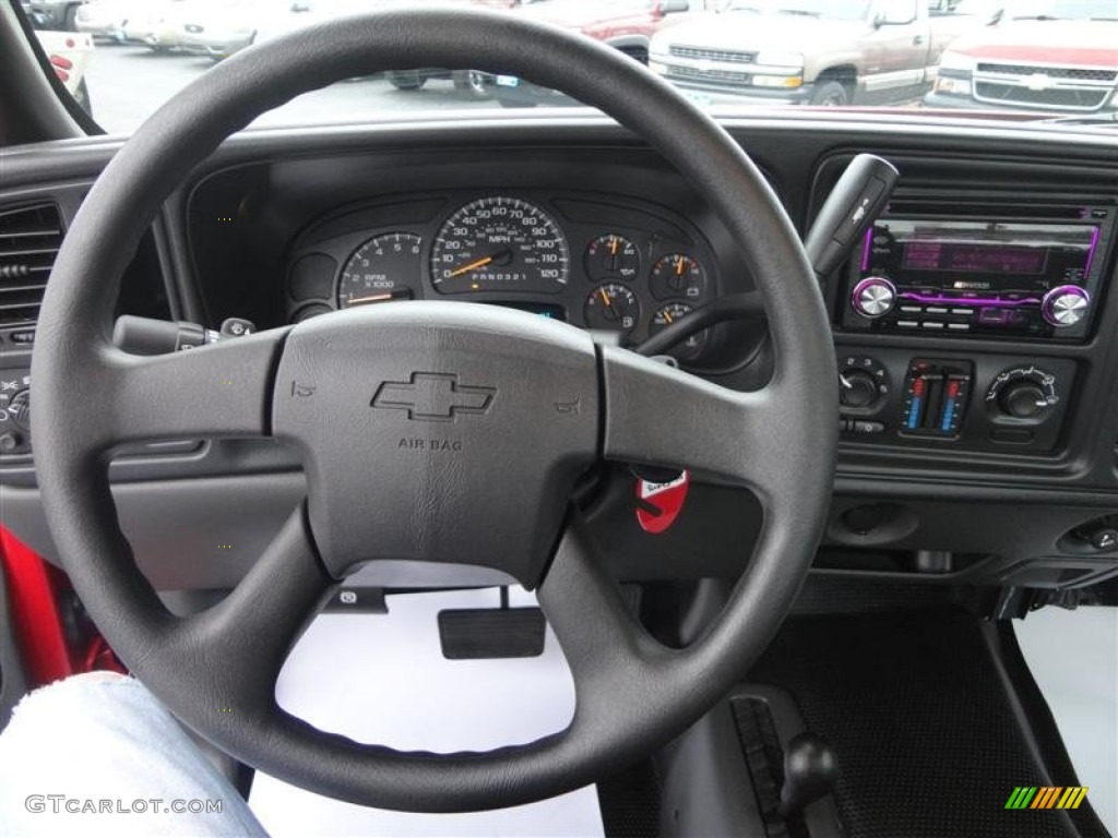 2006 Chevrolet Silverado 1500 Work Truck Regular Cab 4x4 Dark Charcoal Steering Wheel Photo #75706767