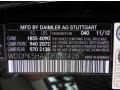 040: Black 2013 Mercedes-Benz SLK 350 Roadster Color Code