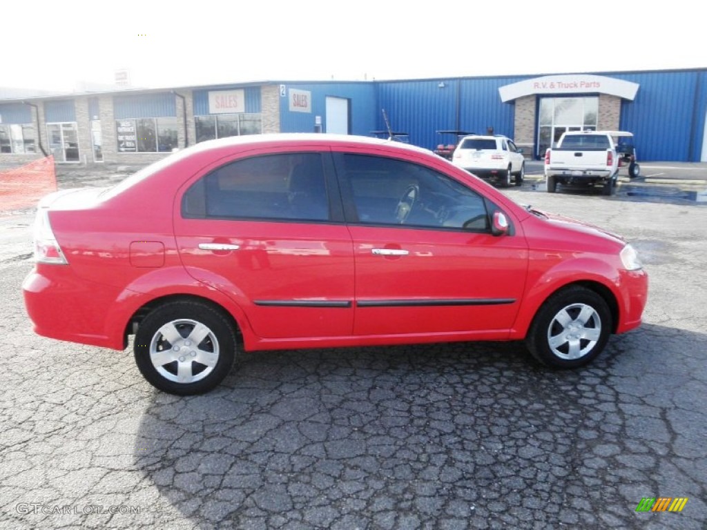 2010 Aveo LS Sedan - Victory Red / Charcoal photo #1