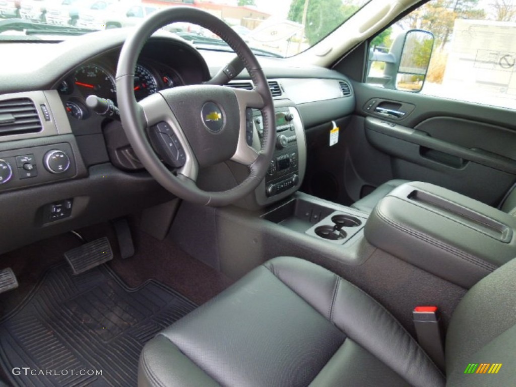 Ebony Interior 2013 Chevrolet Silverado 3500HD LTZ Crew Cab 4x4 Photo #75712386