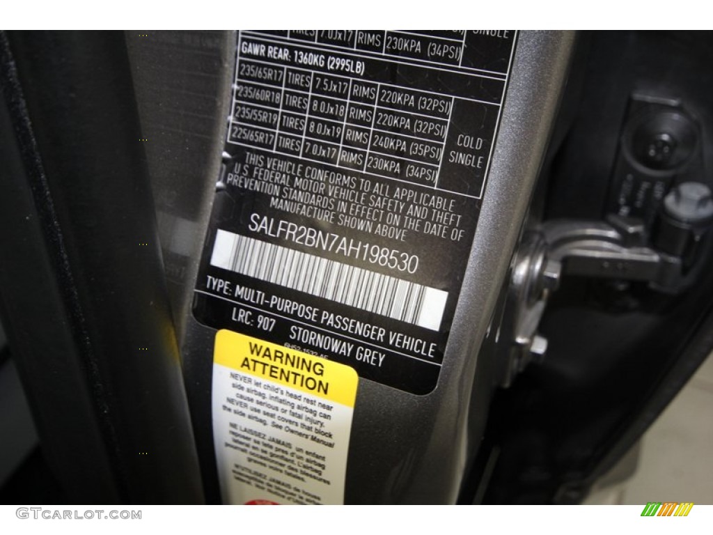 2010 LR2 Color Code 907 for Stornoway Grey Metallic Photo #75712500