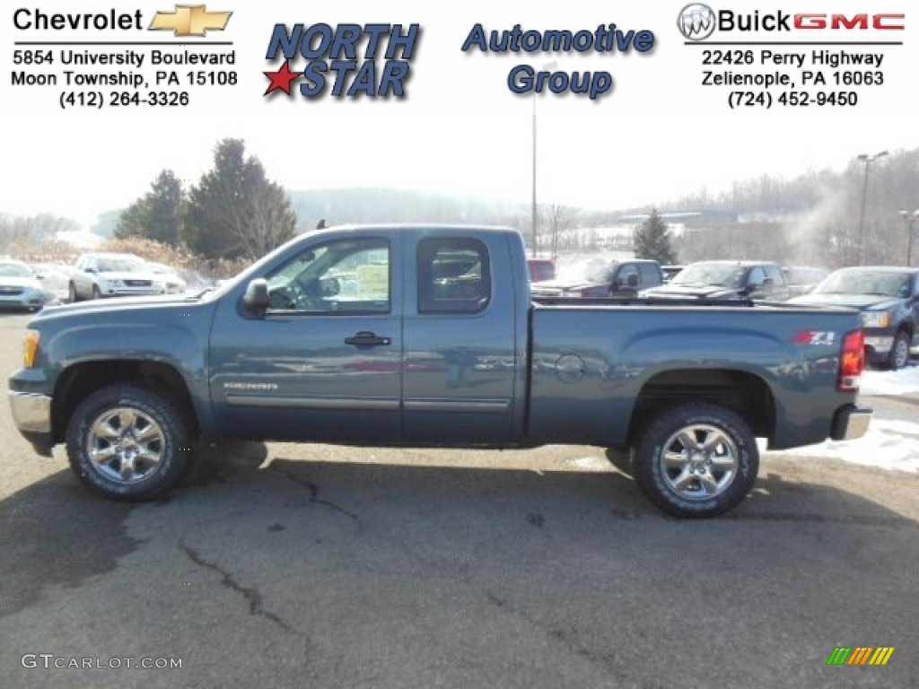 2013 Sierra 1500 SLE Extended Cab 4x4 - Stealth Gray Metallic / Ebony photo #1