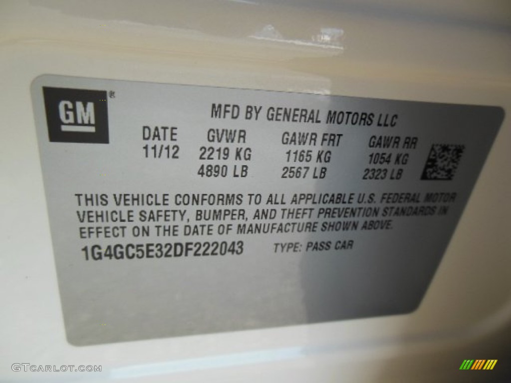 2013 LaCrosse FWD - White Diamond Tricoat / Cashmere photo #20