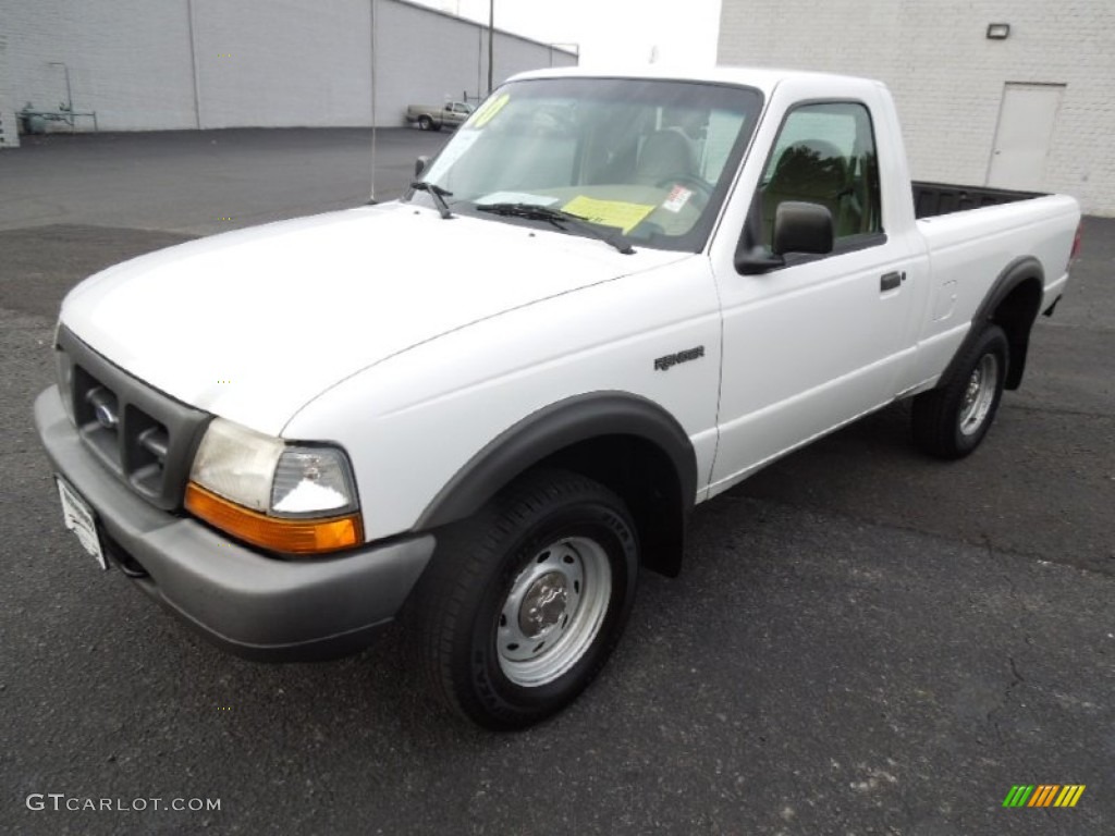 2000 Ranger XL Regular Cab 4x4 - Oxford White / Medium Prairie Tan photo #2